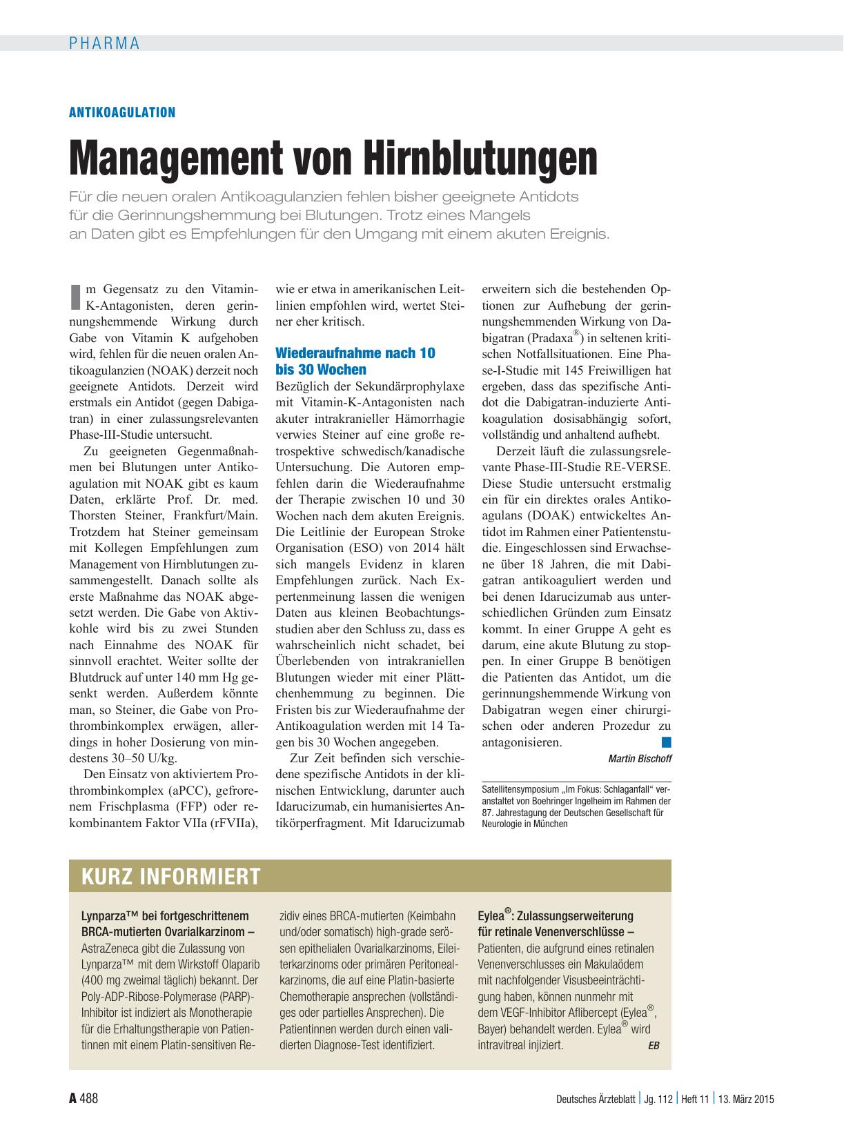 Vorschauseite 1: Kurz Informiert