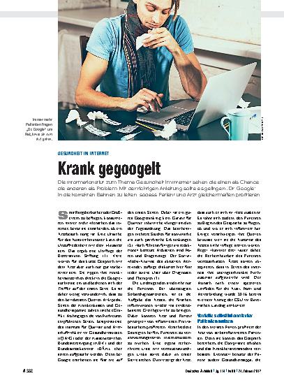 Vorschauseite 1: Gesundheit im Internet: Krank gegoogelt