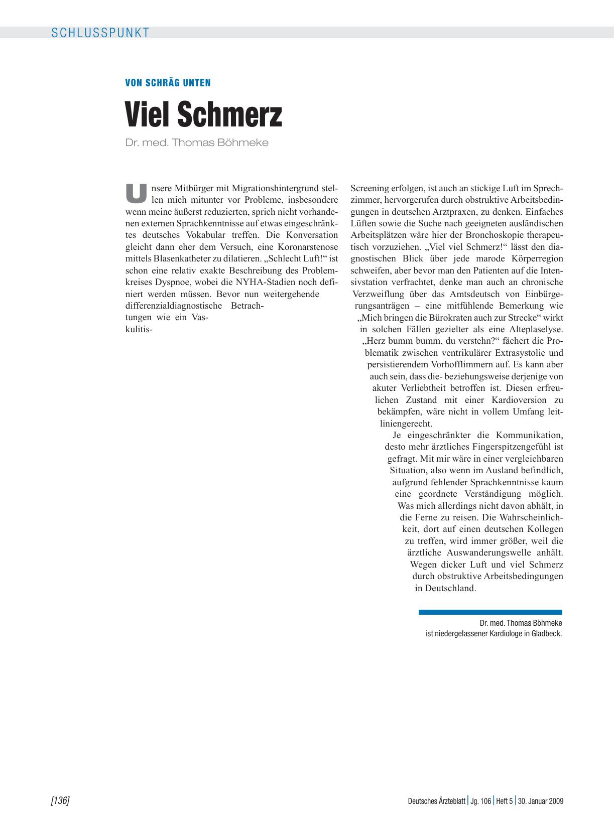 Vorschauseite 1: Von schräg unten: Viel Schmerz