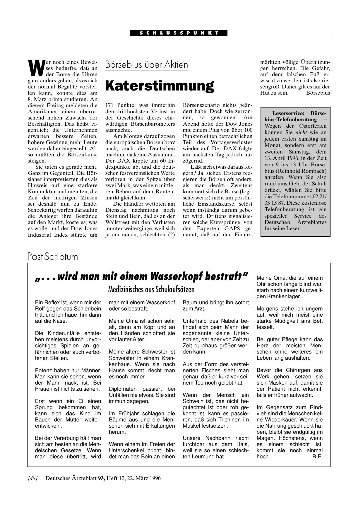 Vorschauseite 1: „. .. wird man mit einem Wasserkopf bestraft„: Medizinisches aus Schulaufsätzen