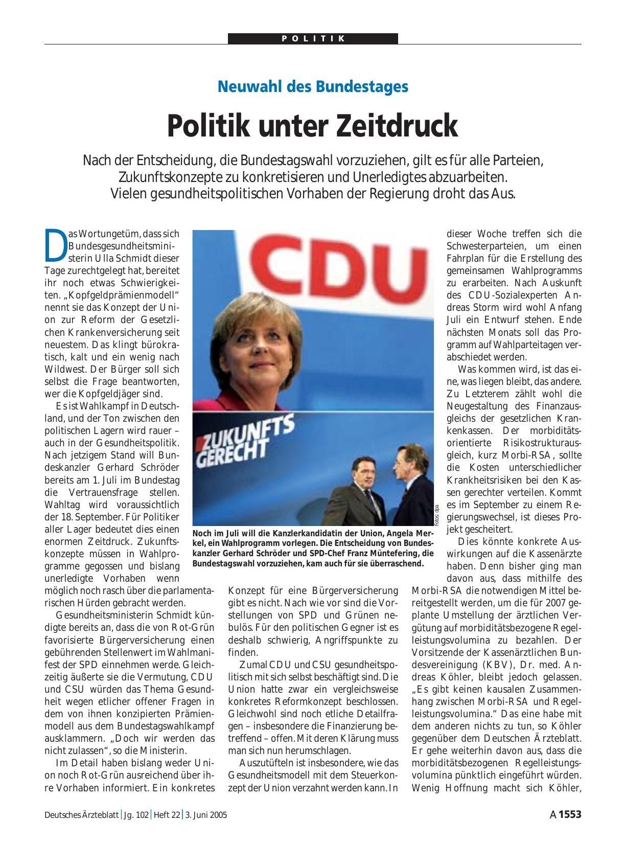Vorschauseite 1: Neuwahl des Bundestages: Politik unter Zeitdruck