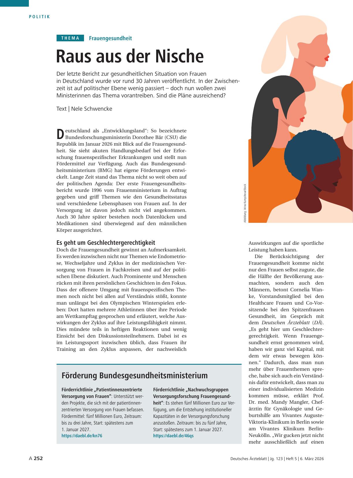 Vorschauseite 1: Frauengesundheit: Raus aus der Nische