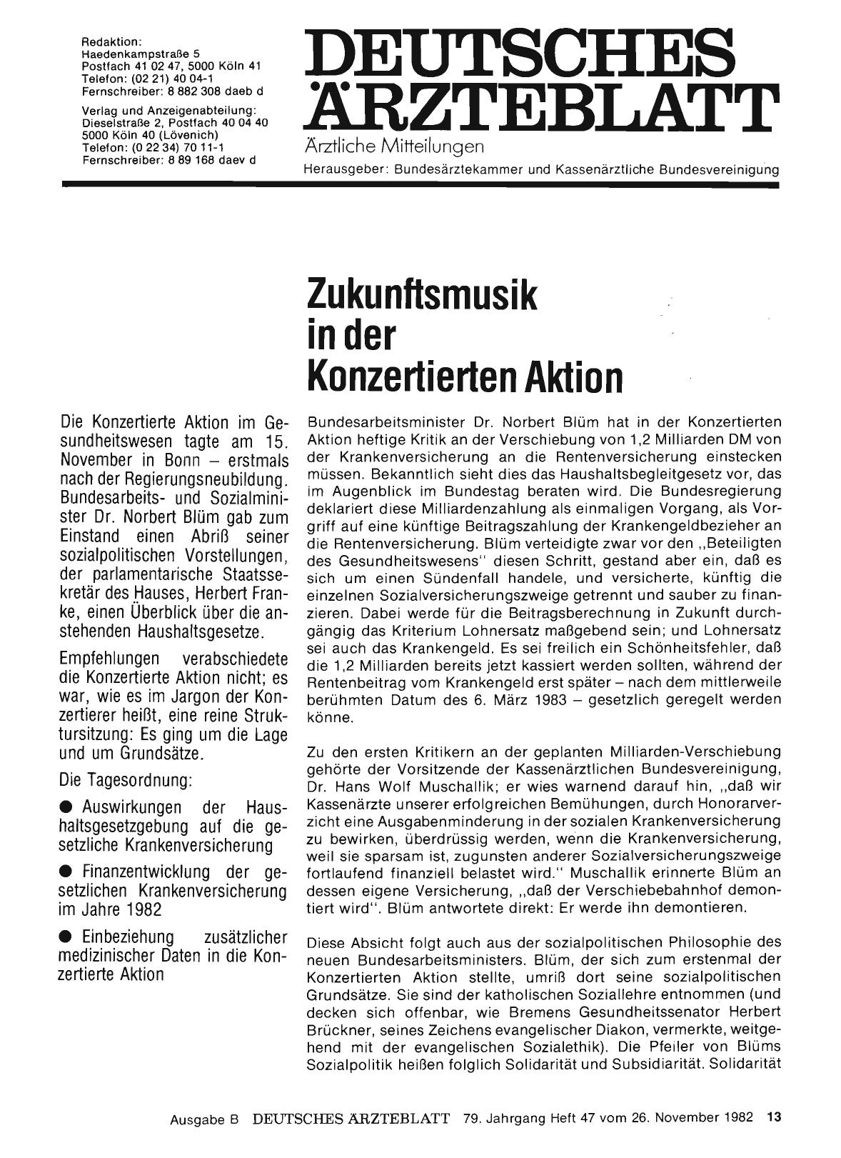 Vorschauseite 1: Zukunftsmusik in der Konzertierten Aktion