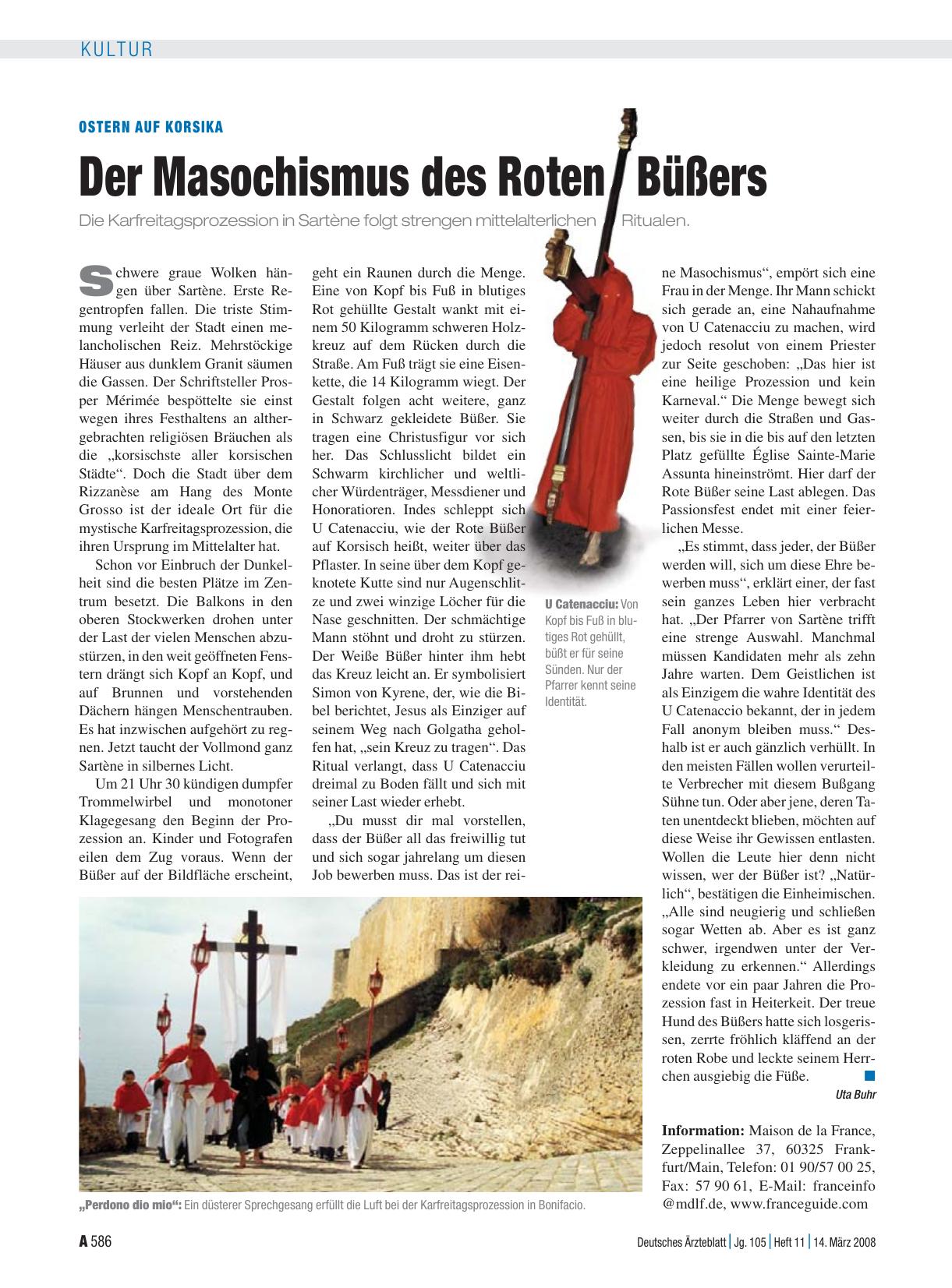 Vorschauseite 1: Ostern auf Korsika: Der Masochismus des Roten Büßers