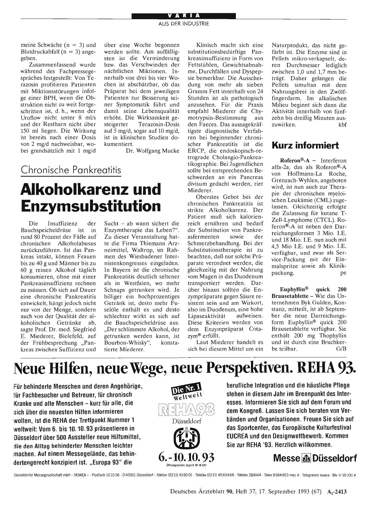 Vorschauseite 1: Chronische Pankreatitis: Alkoholkarenz und Enzymsubstitution