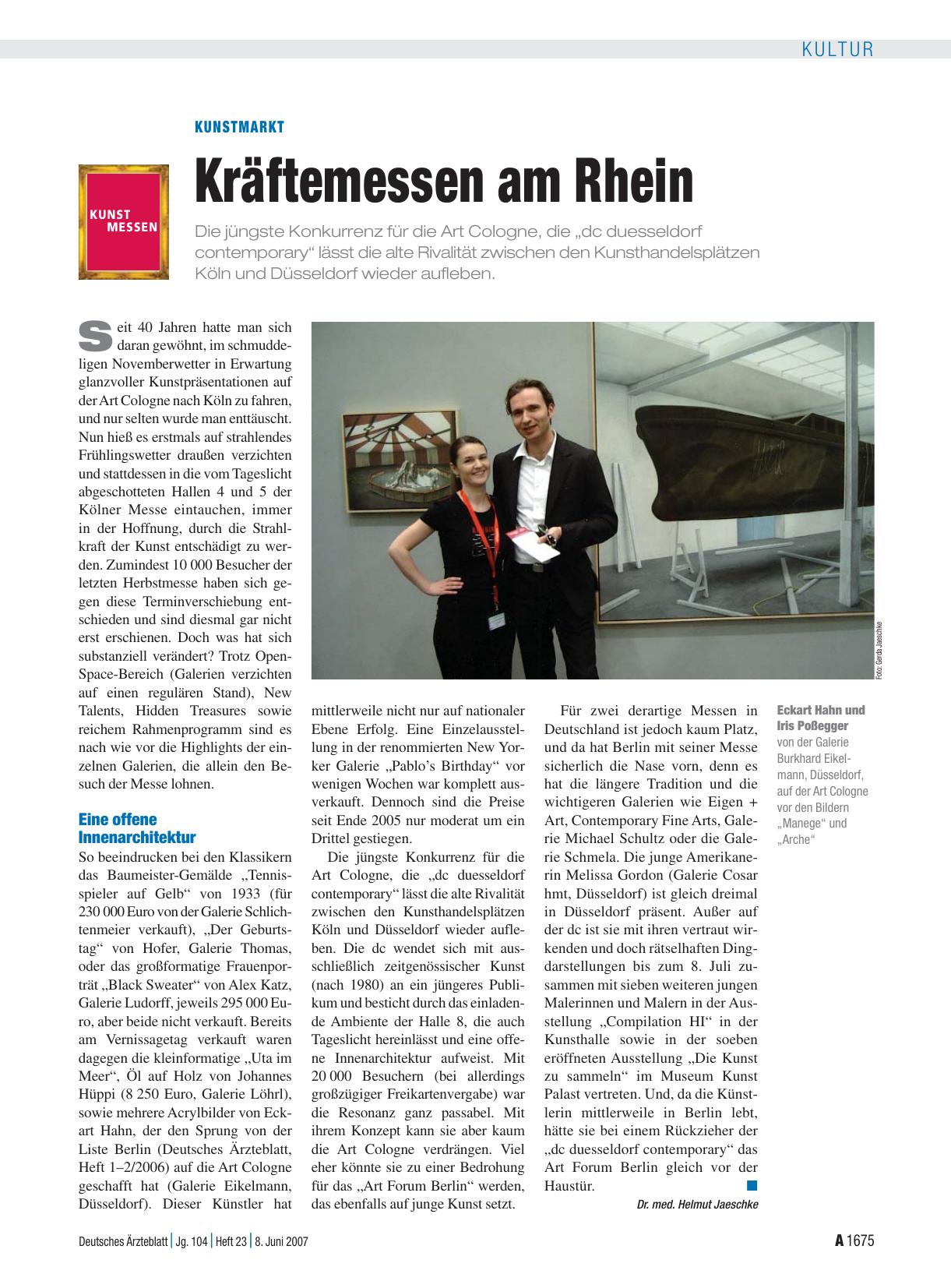Vorschauseite 1: Kunstmarkt: Kräftemessen am Rhein