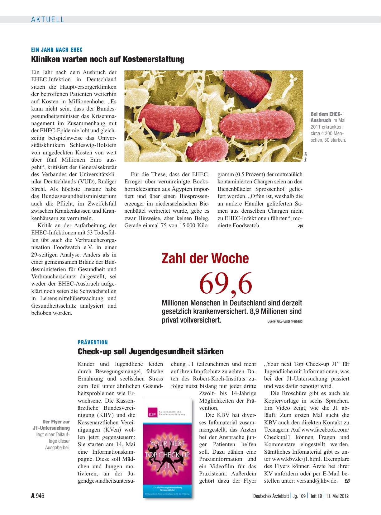 Vorschauseite 1: Zahl der Woche 69,6