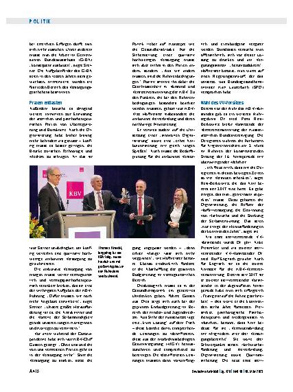 Vorschauseite 2: KBV-Vertreterversammlung: Gassen, Hofmeister und Steiner bilden neuen KBV-Vorstand