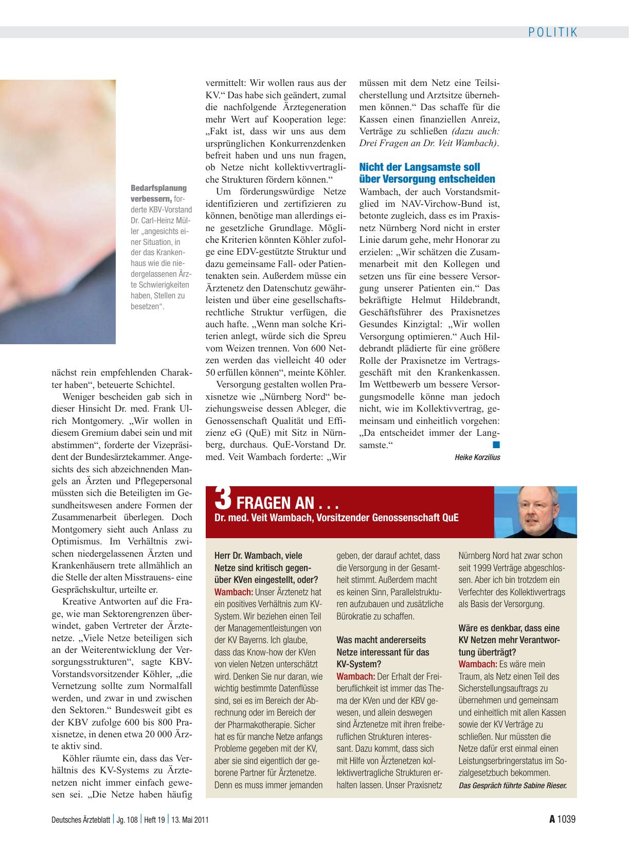 Vorschauseite 3: Versorgungsmesse der Kassenärztlichen Bundesvereinigung: Netzwerker bei der Arbeit