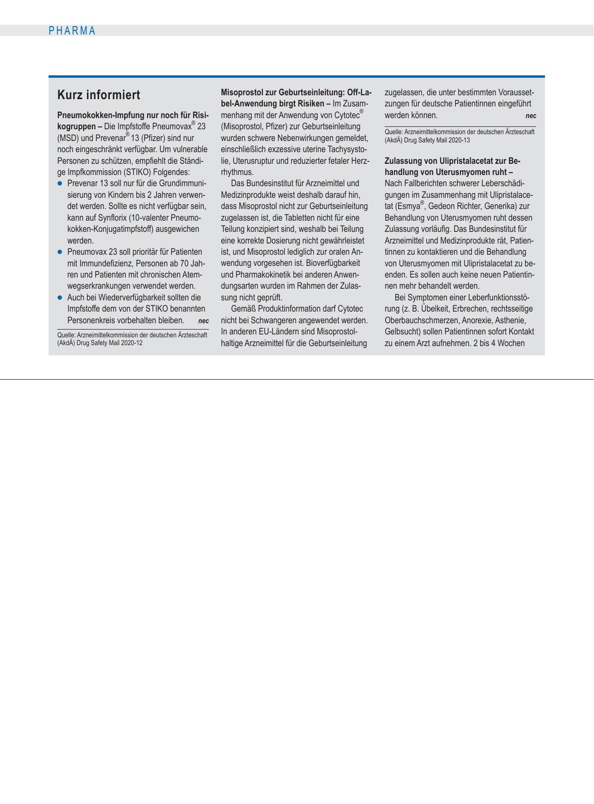Vorschauseite 1: Kurz informiert