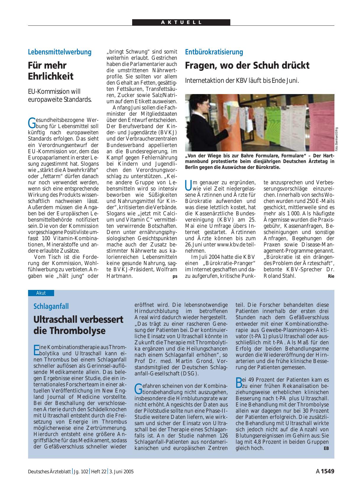 Vorschauseite 1: Schlaganfall: Ultraschall verbessert die Thrombolyse