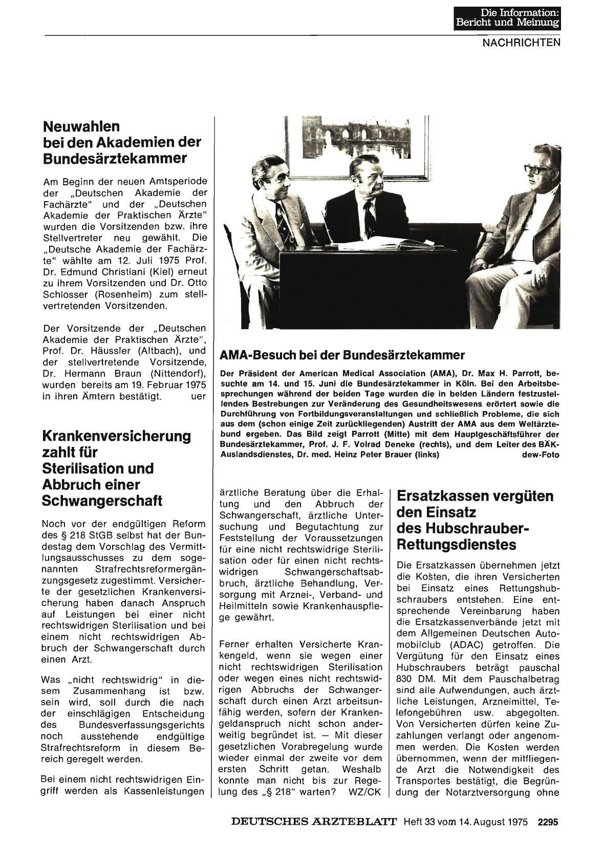 Vorschauseite 1: Neuwahlen bei den Akademien der Bundesärztekammer