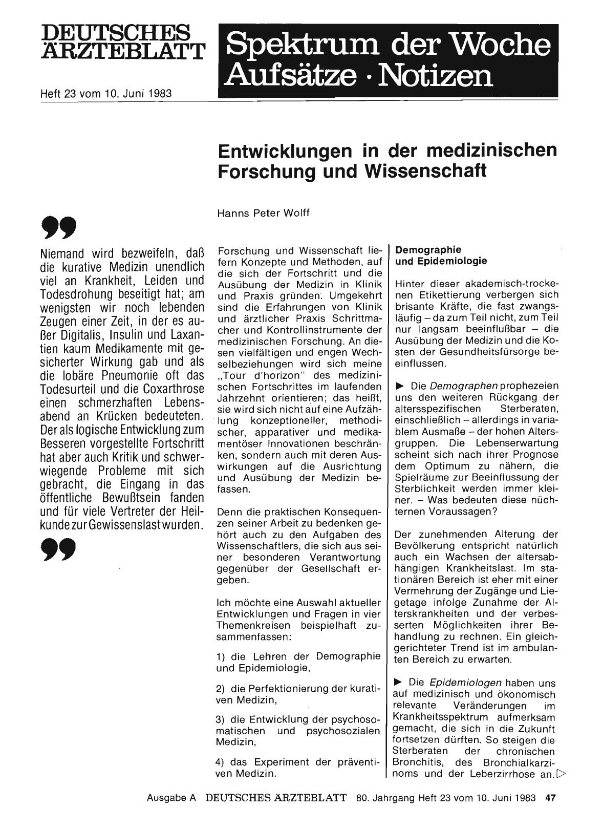 Vorschauseite 1: Entwicklungen in der medizinischen Forschung und Wissenschaft