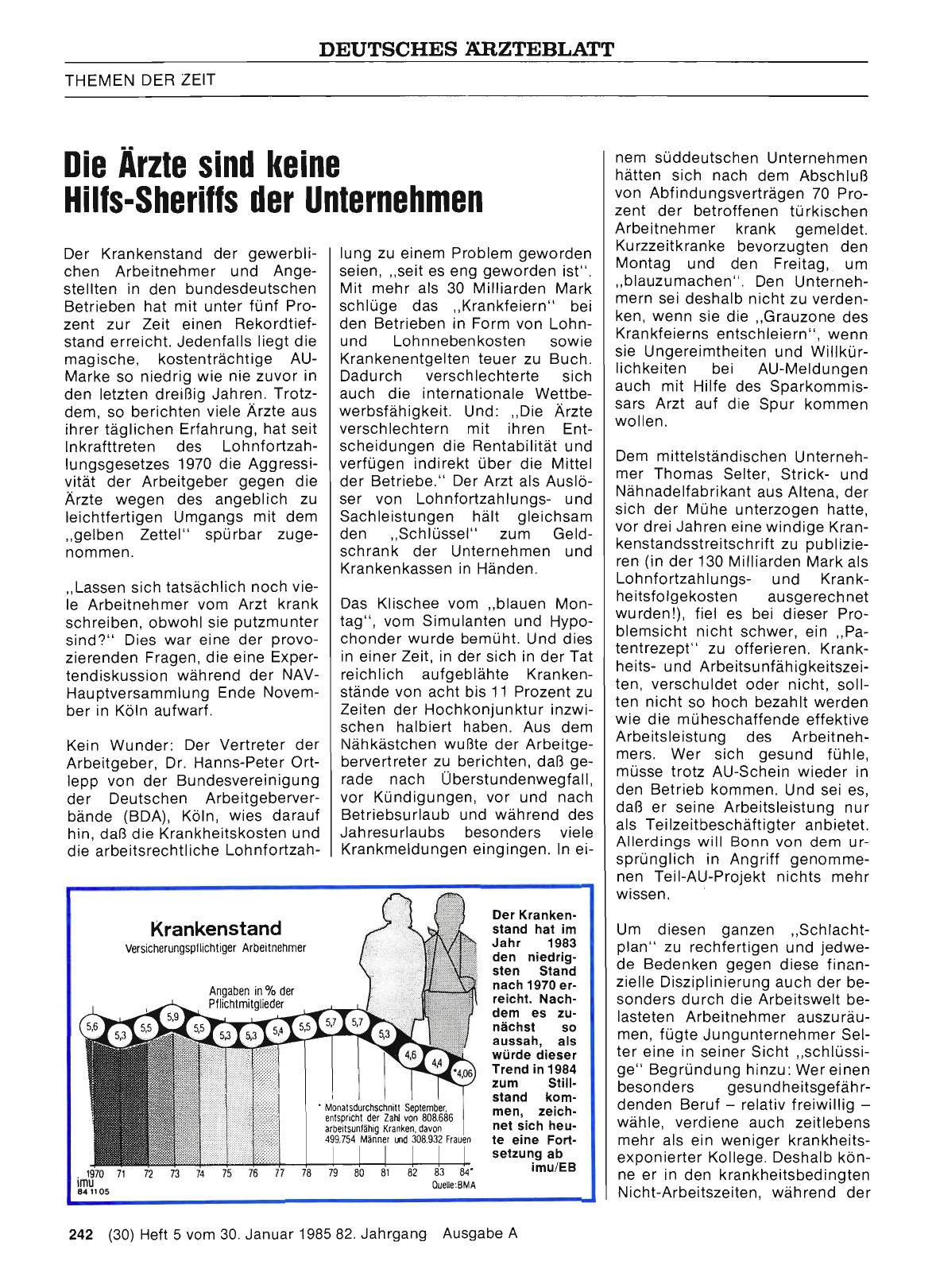 Vorschauseite 1: Die Ärzte sind keine Hilfs-Sheriffs der Unternehmen