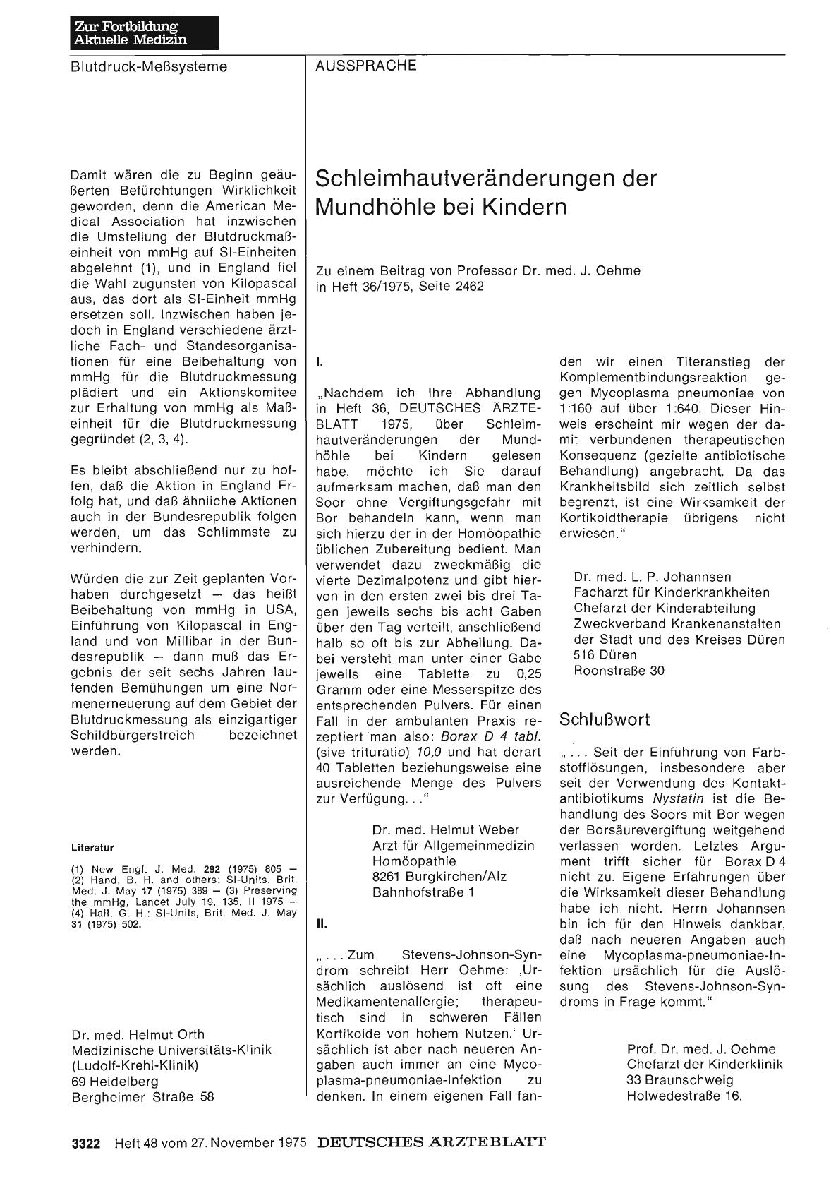 Vorschauseite 1: Schleimhautveränderungen der Mundhöhle bei Kindern: Schlußwort