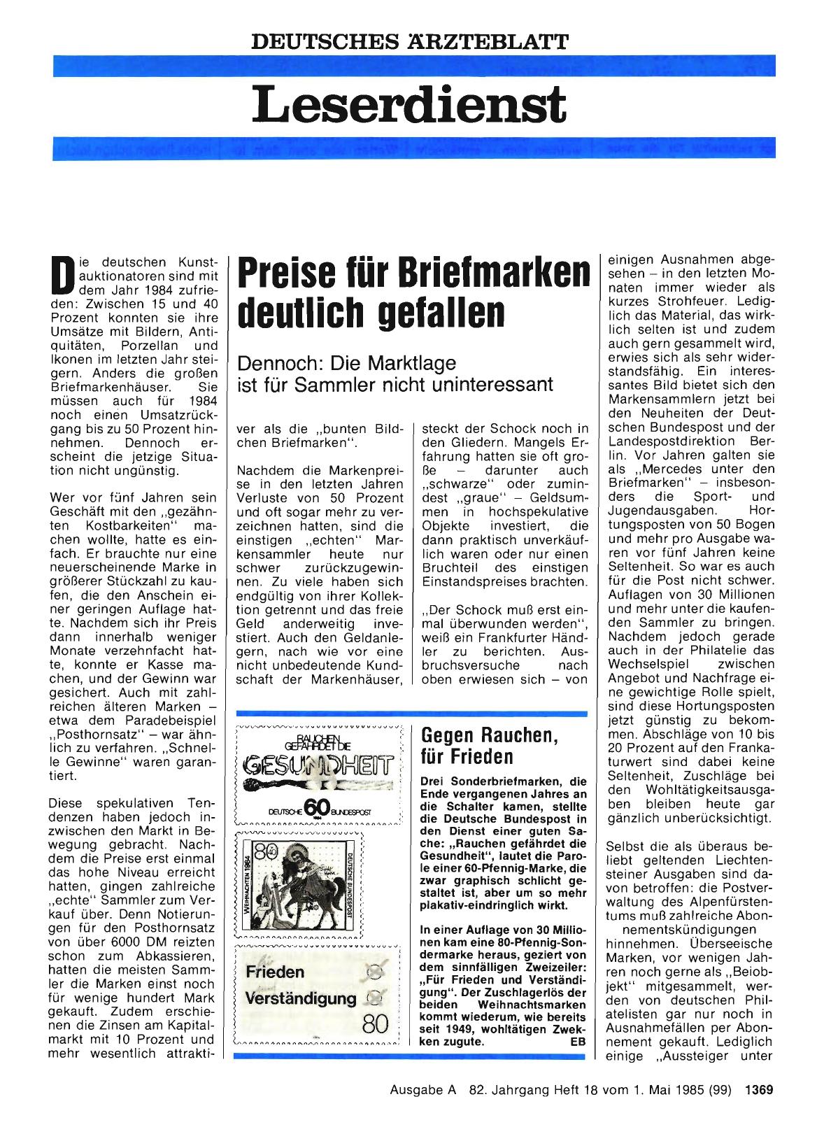 Vorschauseite 1: Preise für Briefmarken deutlich gefallen