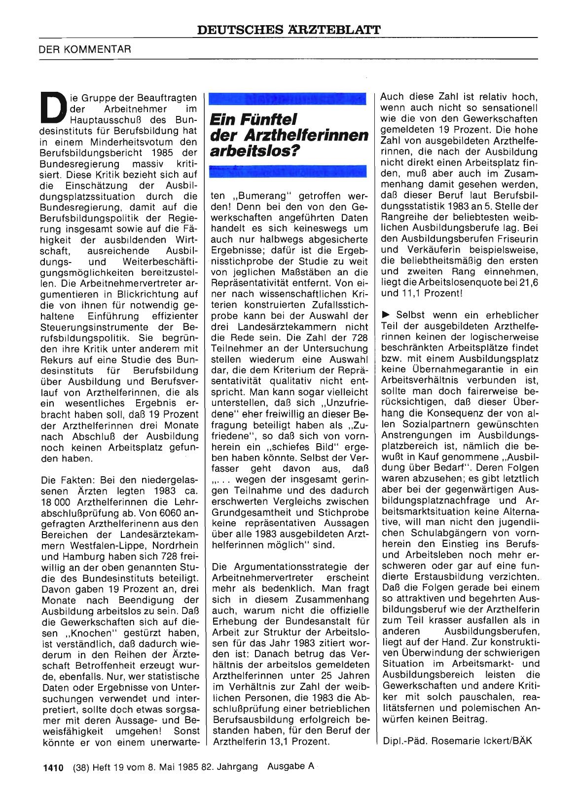 Vorschauseite 1: Ein Fünftel der Arzthelferinnen arbeitslos?