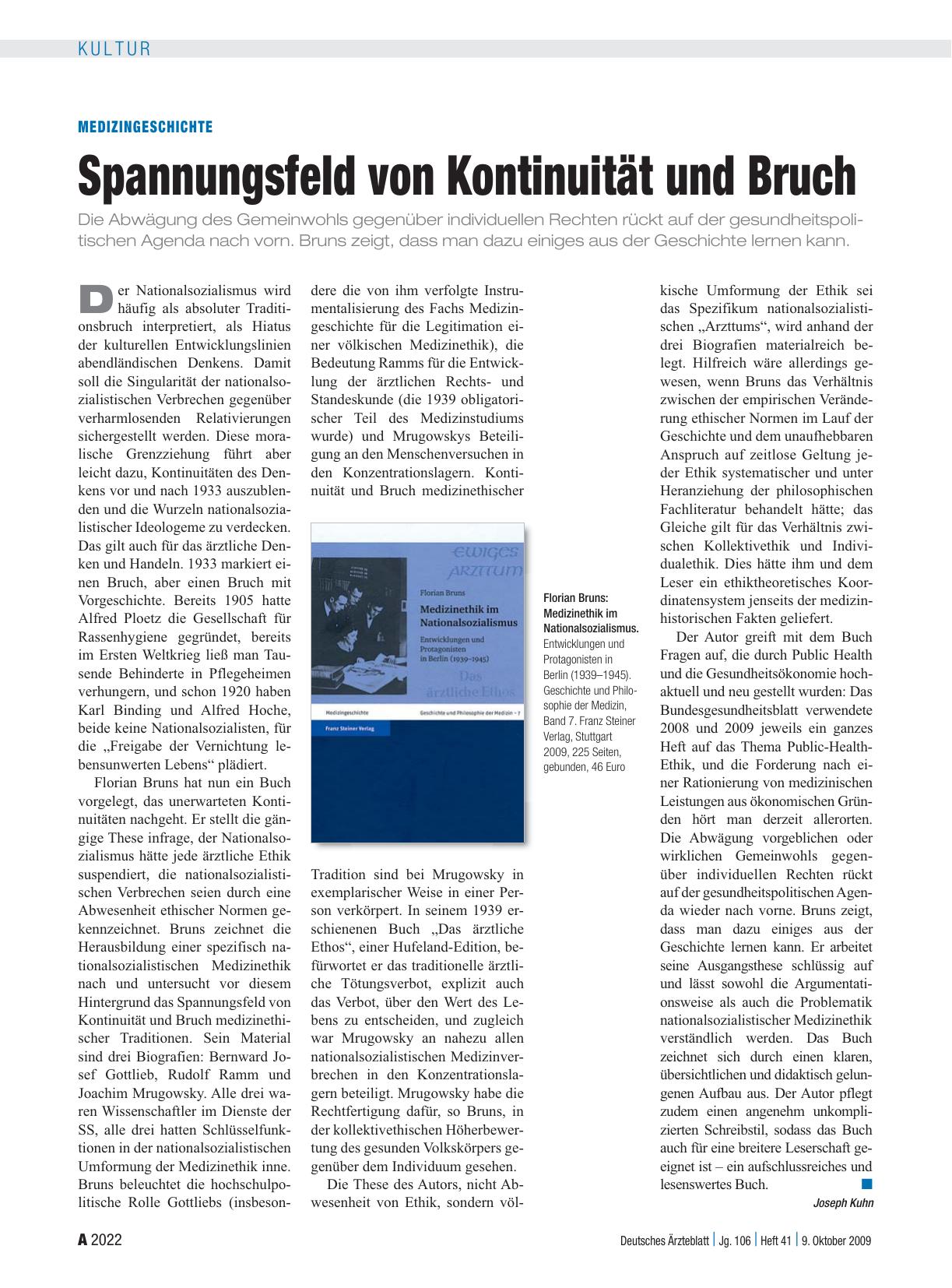 Vorschauseite 1: Medizingeschichte: Spannungsfeld von Kontinuität und Bruch