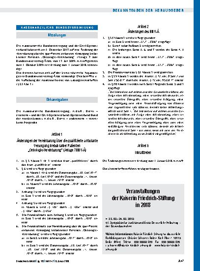 Vorschauseite 1: Veranstaltungen der Kaiserin Friedrich-Stiftung in 2018