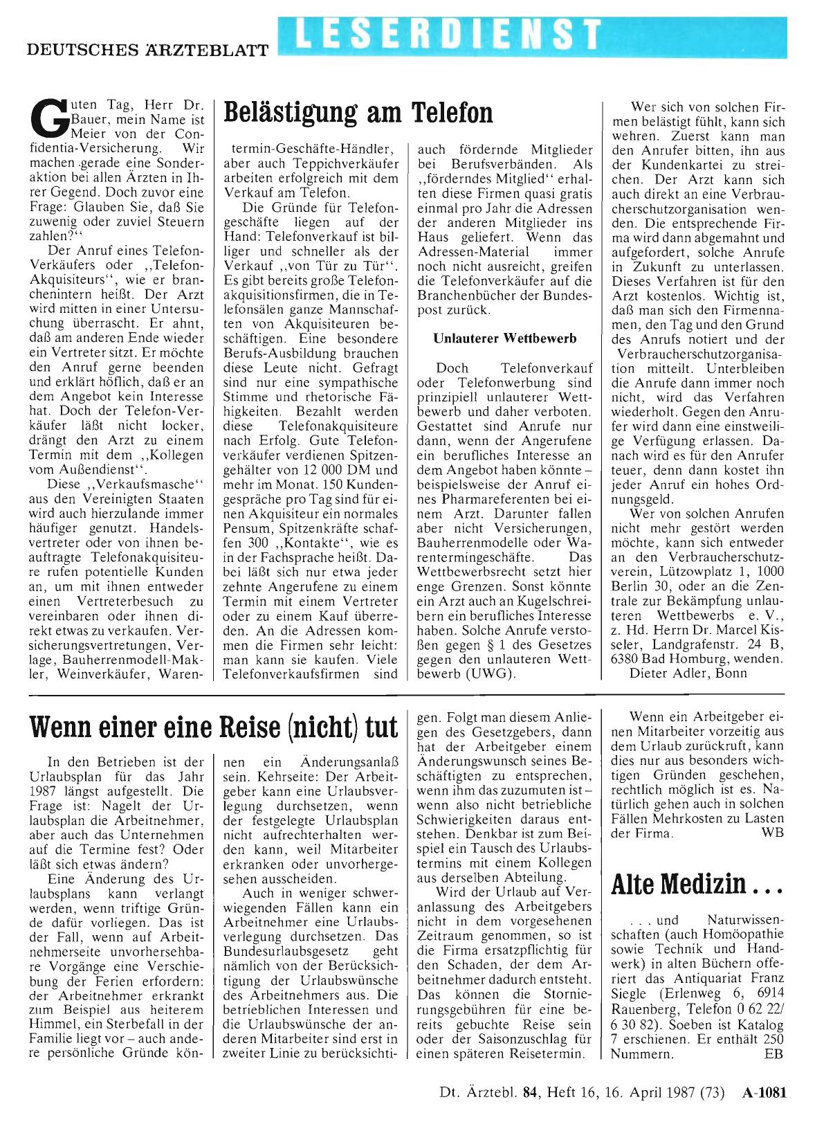 Vorschauseite 1: Wenn einer eine Reise (nicht) tut