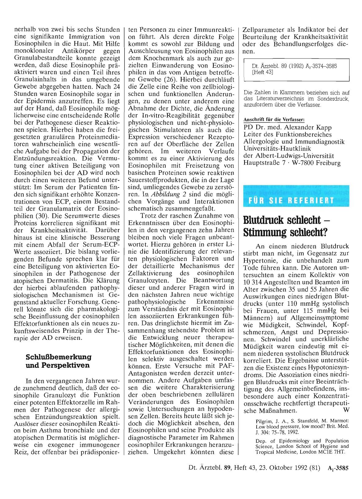 Vorschauseite 1: Blutdruck schlecht — Stimmung schlecht?