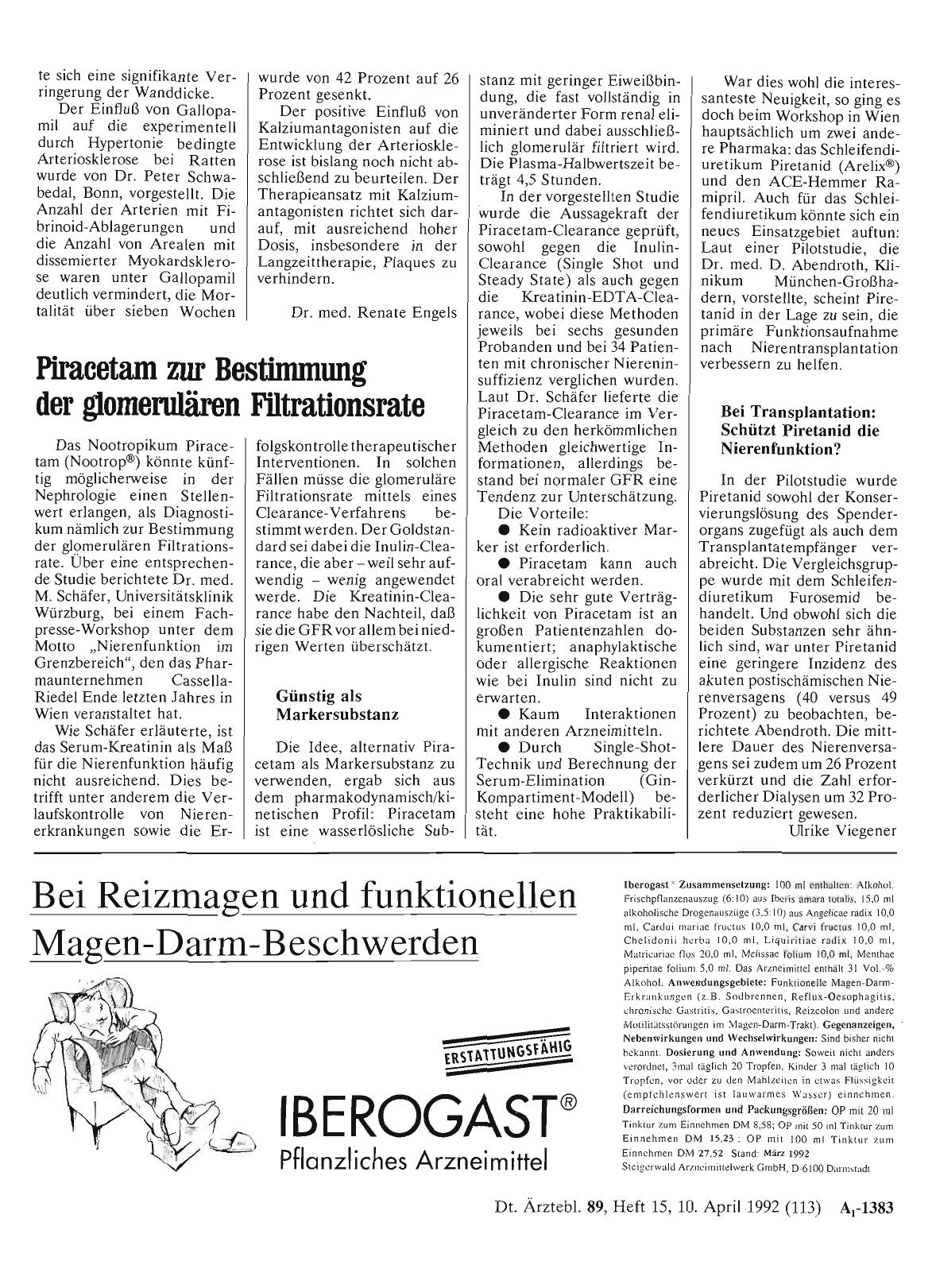 Vorschauseite 1: Piracetam zur Bestimmung der glomerulären Filtrationsrate