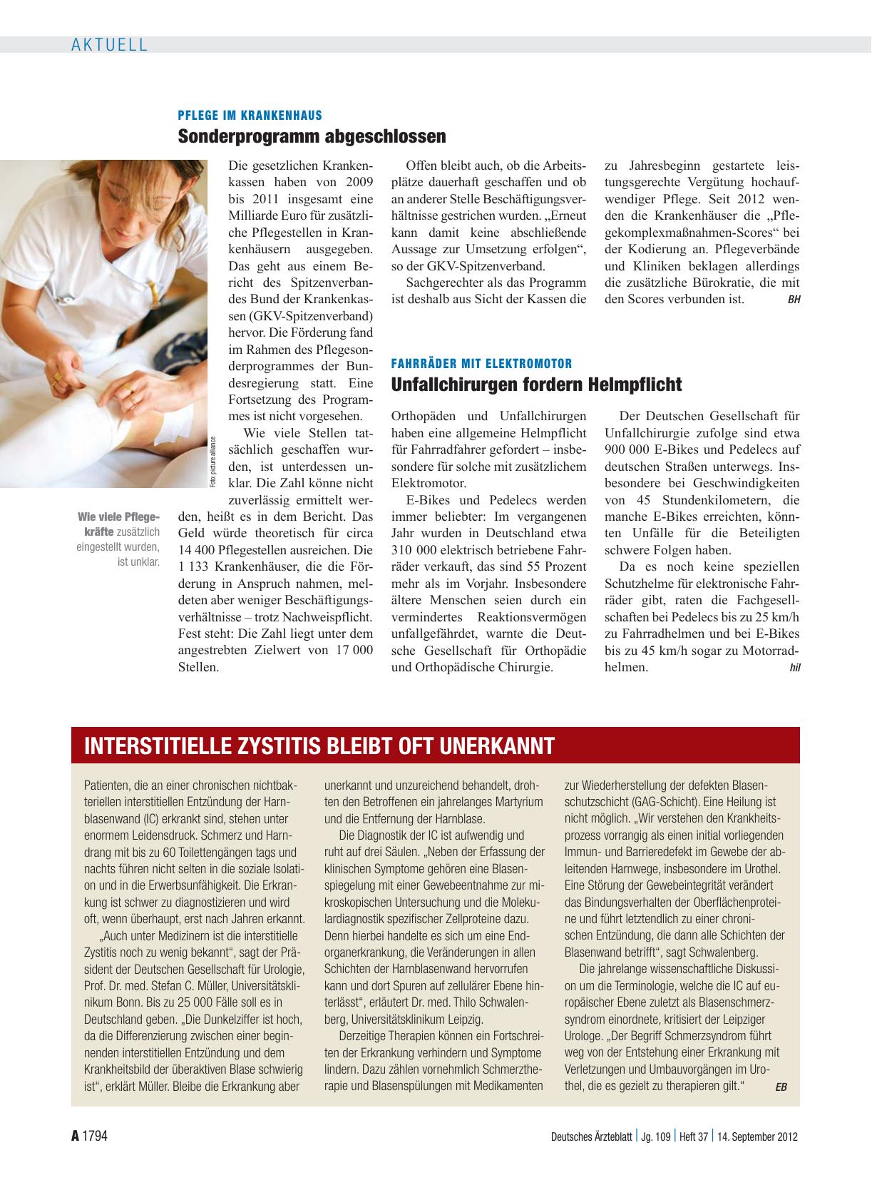 Vorschauseite 1: Interstitielle Zystitis bleibt oft unerkannt