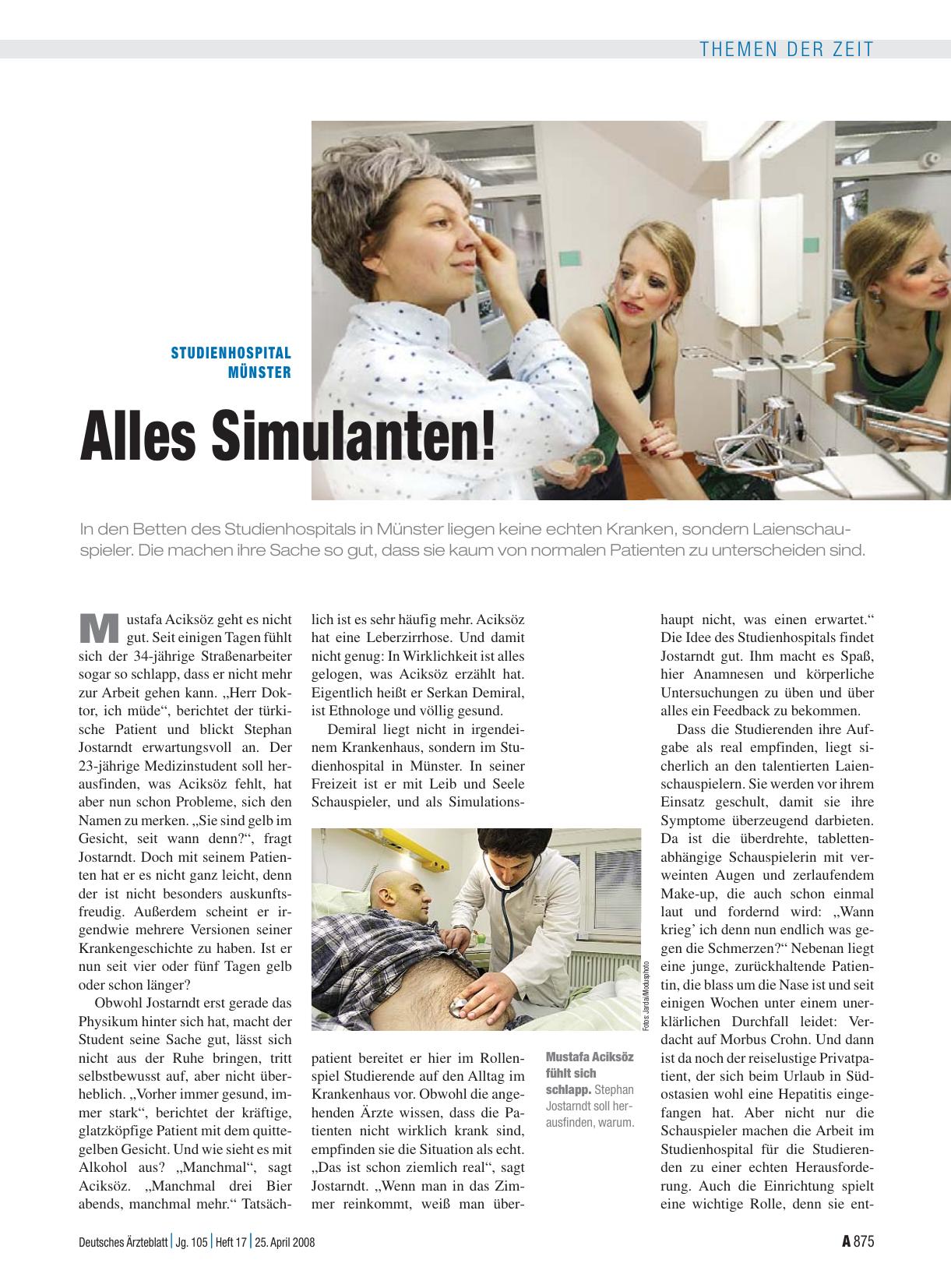Vorschauseite 1: Studienhospital Münster: Alles Simulanten!