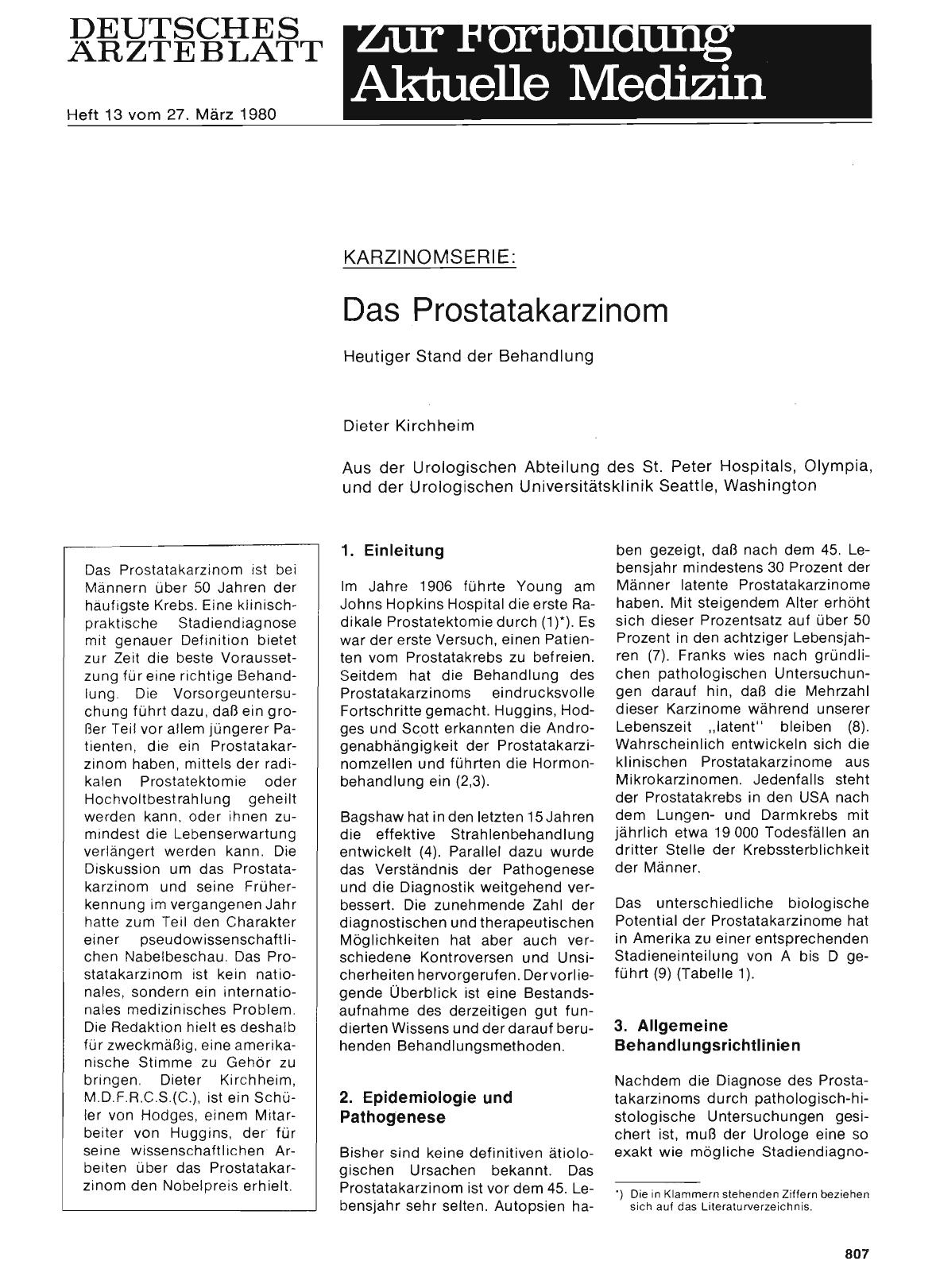 Vorschauseite 1: Karzinomserie: Das Prostatakarzinom
