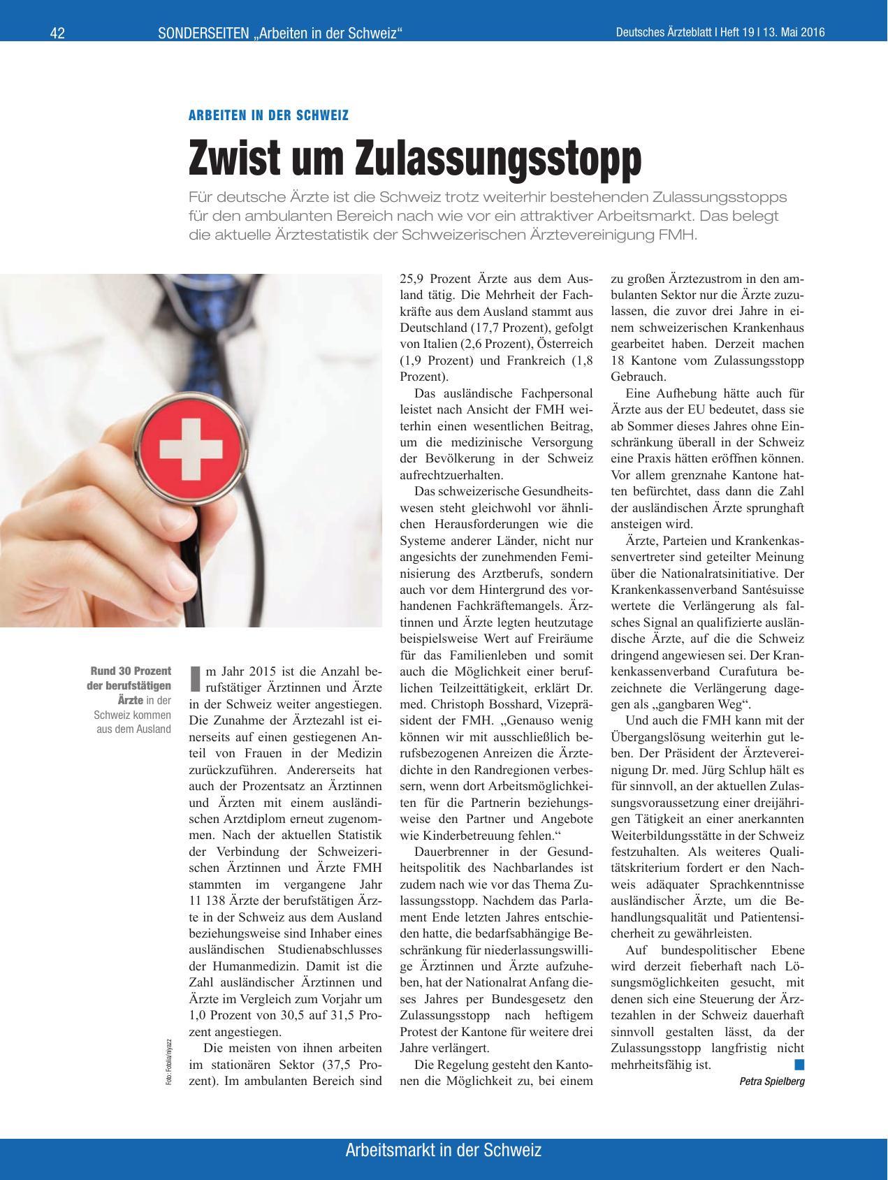 Vorschauseite 1: Arbeiten in der Schweiz: Zwist um Zulassungsstopp