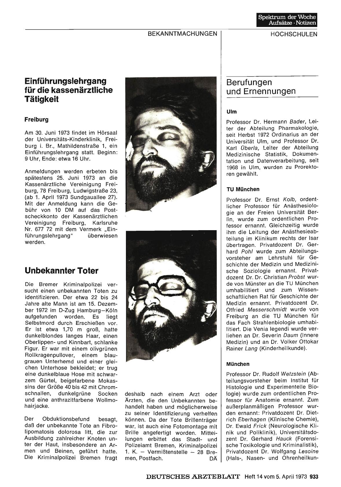 Vorschauseite 1: Unbekannter Toter