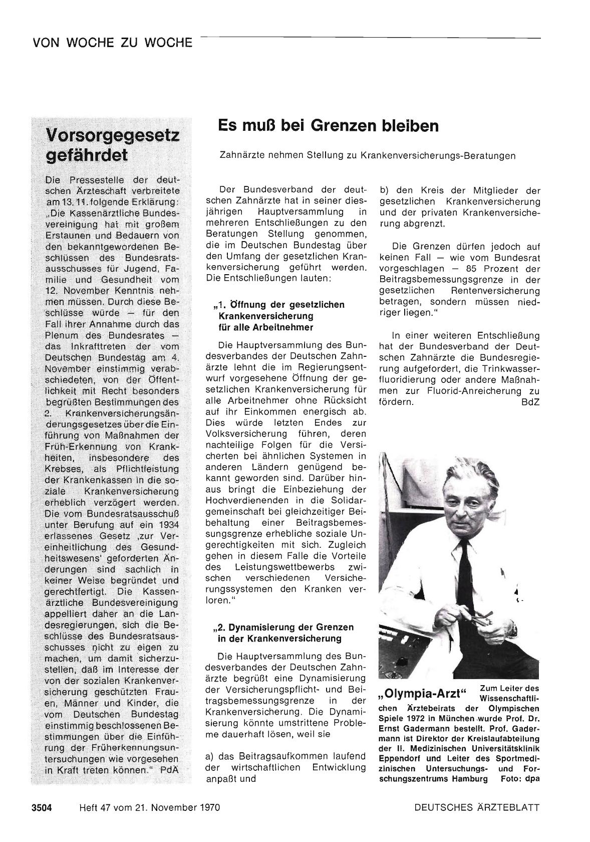 Vorschauseite 1: Vorsorgegesetz gefährdet