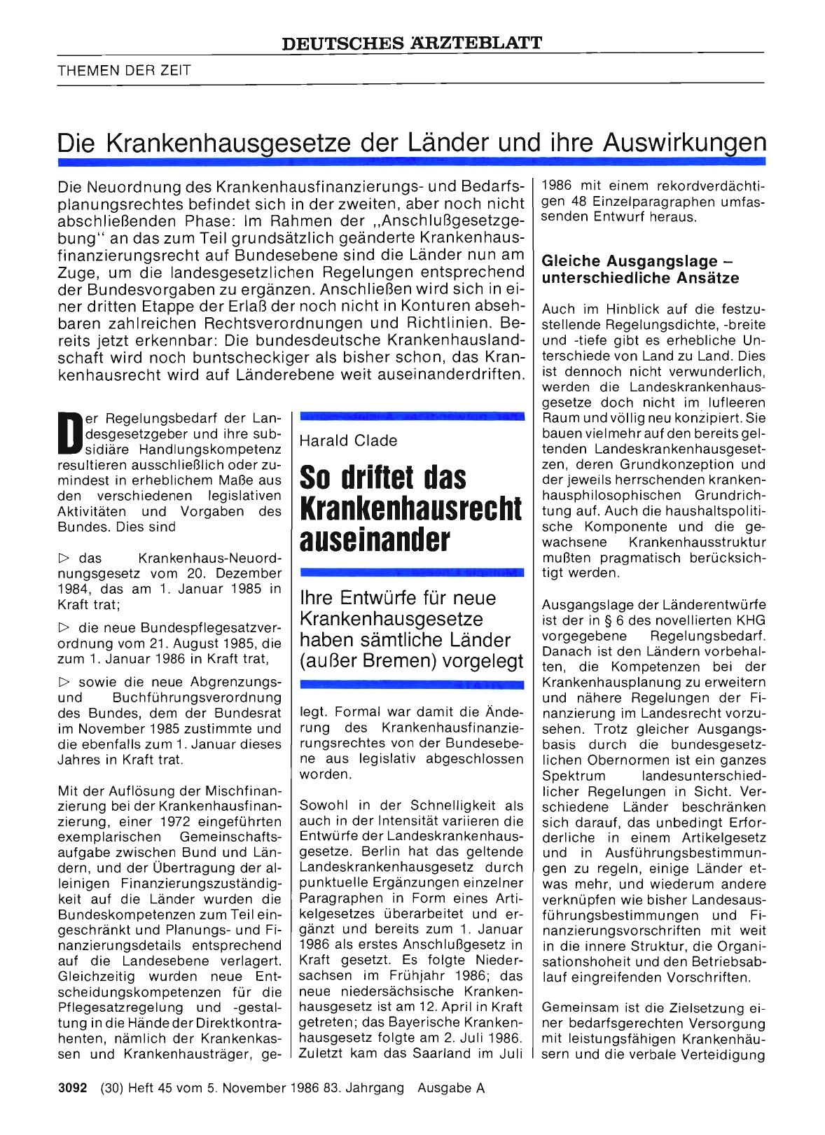Vorschauseite 1: Die Krankenhausgesetze der Länder und ihre Auswirkungen: So driftet das Krankenhausrecht auseinander