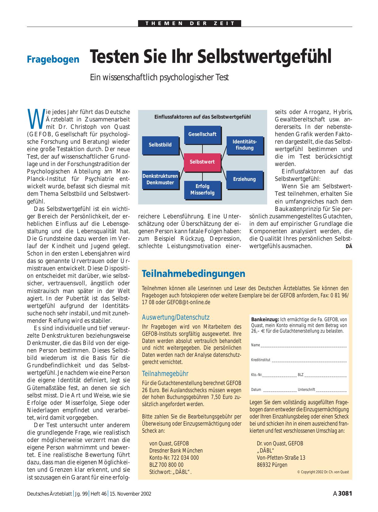Vorschauseite 1: Testen Sie Ihr Selbstwertgefühl: Ein wissenschaftlich psychologischer Test