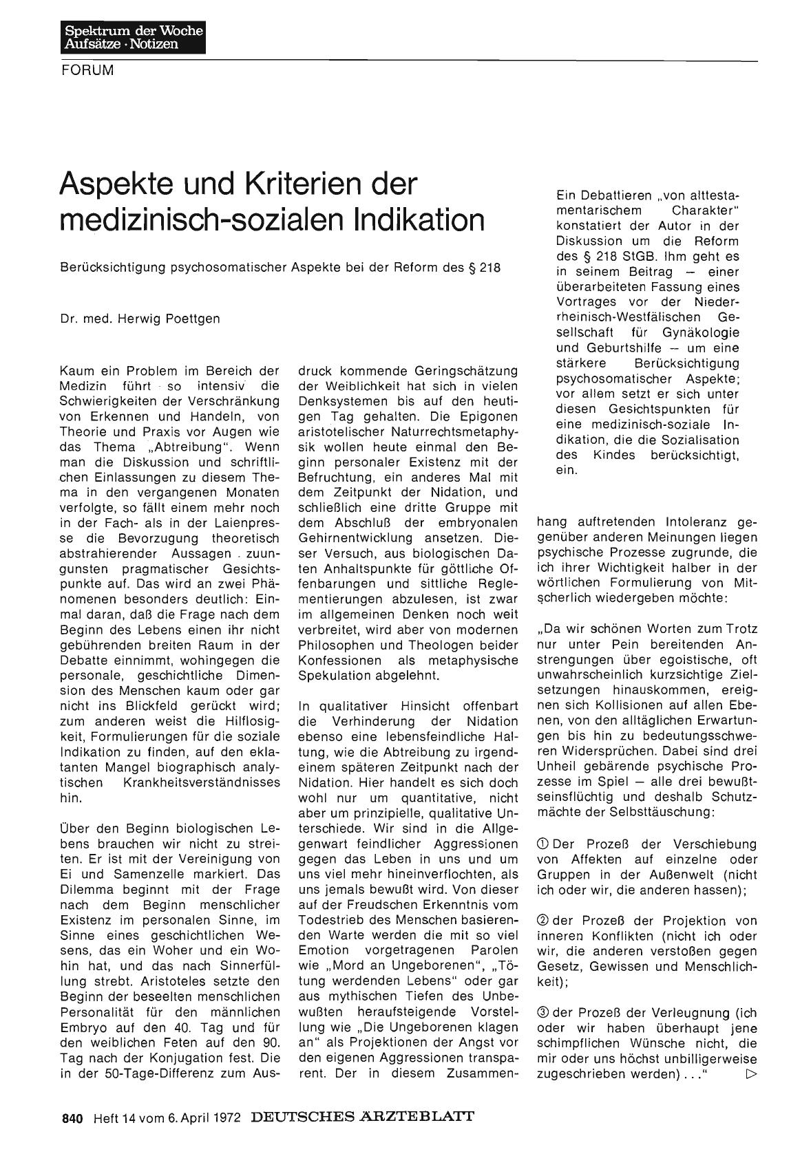 Vorschauseite 1: Aspekte und Kriterien der medizinisch-sozialen Indikation: Berücksichtigung psychosomatischer Aspekte bei der Reform des § 218