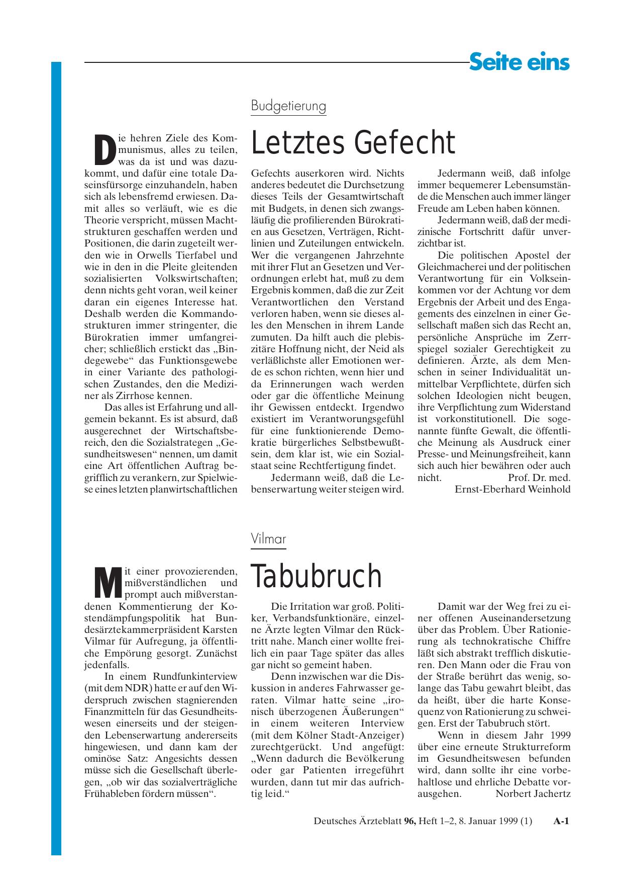 Vorschauseite 1: Vilmar: Tabubruch