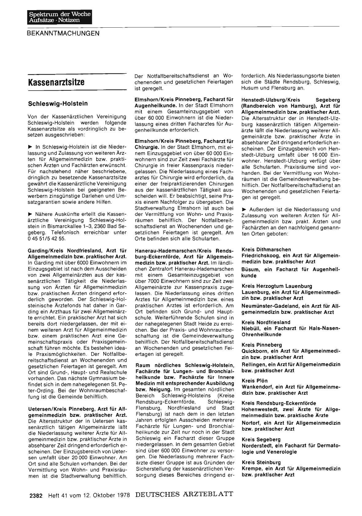 Vorschauseite 1: Kassenarztsitze