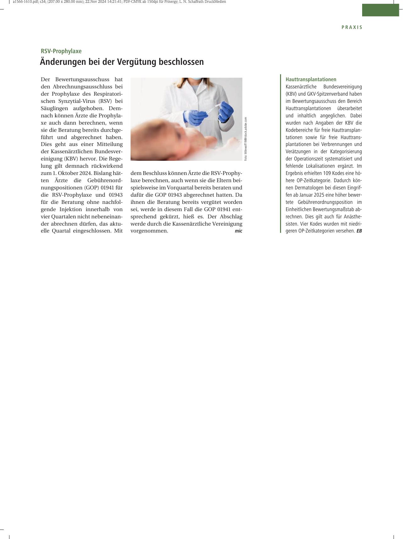 Vorschauseite 1: Hauttransplantationen