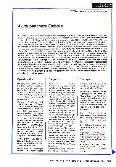 Vorschauseite 1: Akute periphere Embolie
