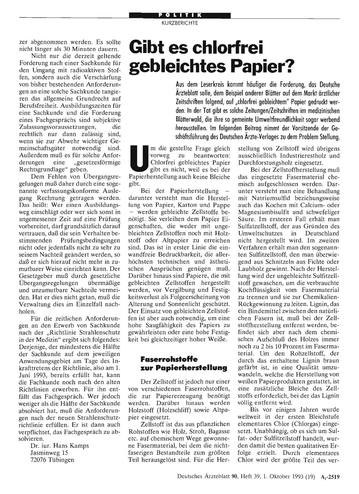 Vorschauseite 1: Gibt es chlorfrei gebleichtes Papier?