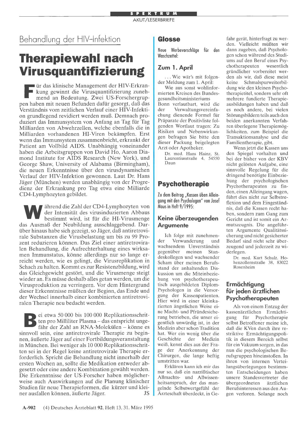 Vorschauseite 1: Glosse: Zum 1. April
