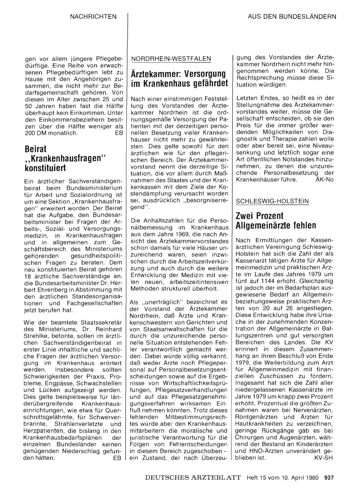 Vorschauseite 1: Beirat „Krankenhausfragen“ konstituiert