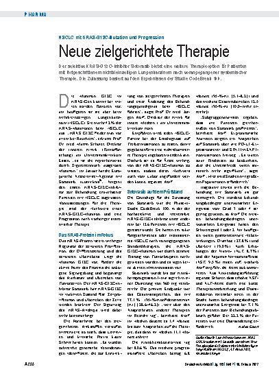 Vorschauseite 1: NSCLC mit KRAS-G12C-Mutation und Progression: Neue zielgerichtete Therapie