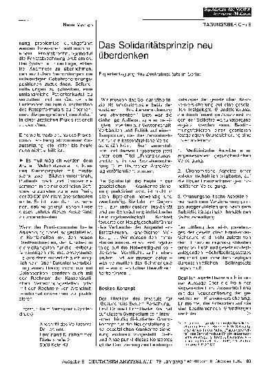 Vorschauseite 1: Das Solidaritätsprinzip neu überdenken: Expertentagung des Zentralinstituts in Berlin