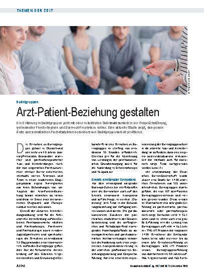 Vorschauseite 1: Balintgruppen: Arzt-Patient-Beziehung gestalten