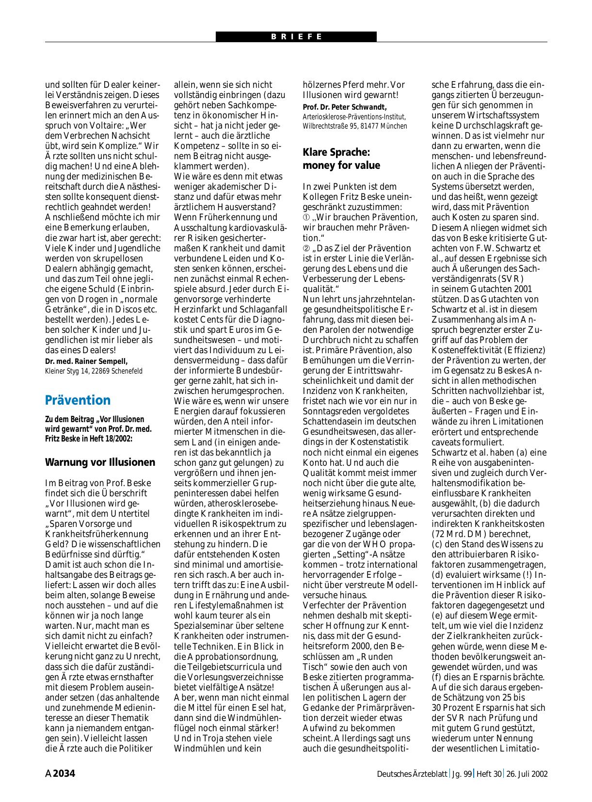 Vorschauseite 1: Prävention: Klare Sprache - money for value