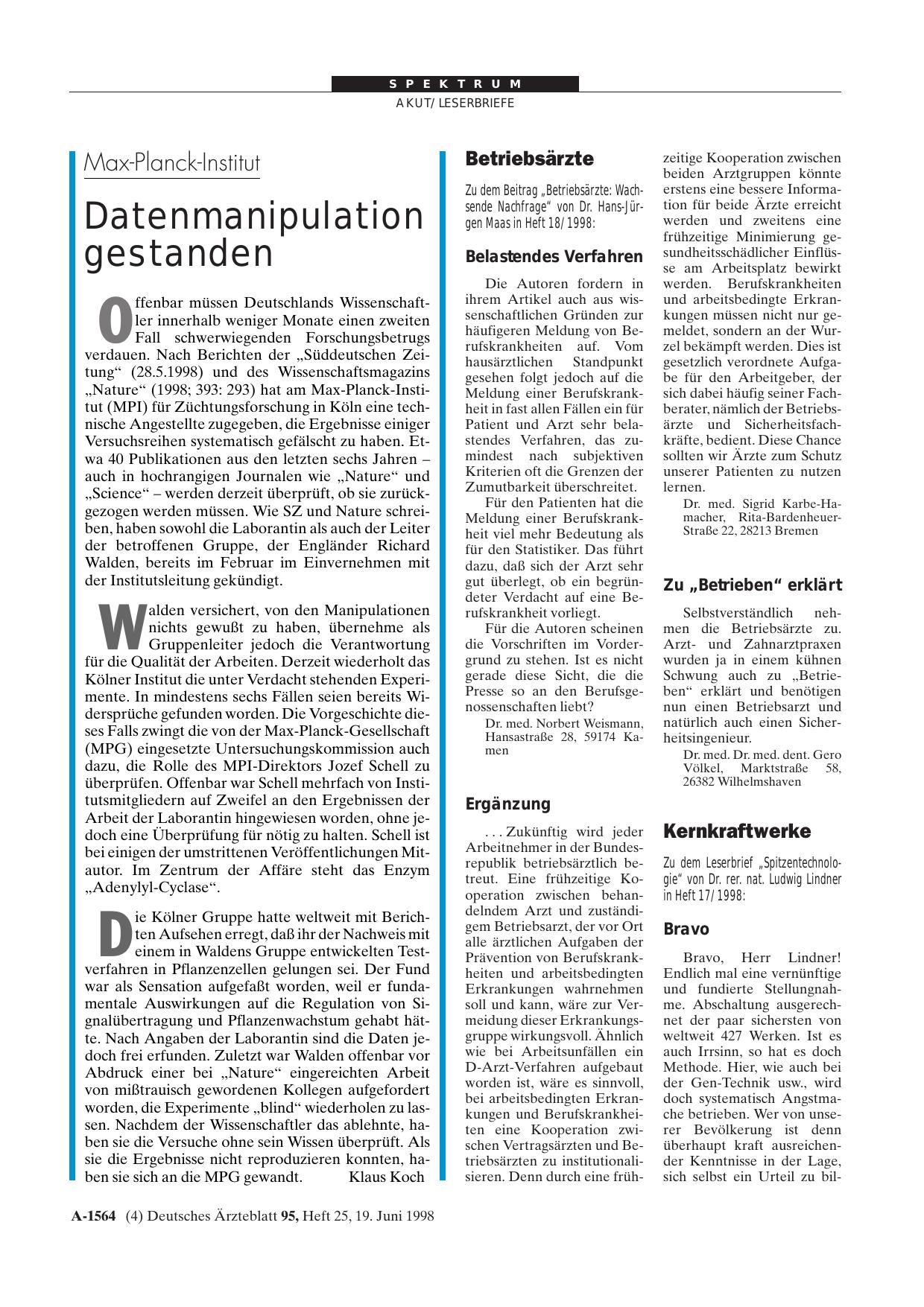 Vorschauseite 1: Betriebsärzte: Ergänzung