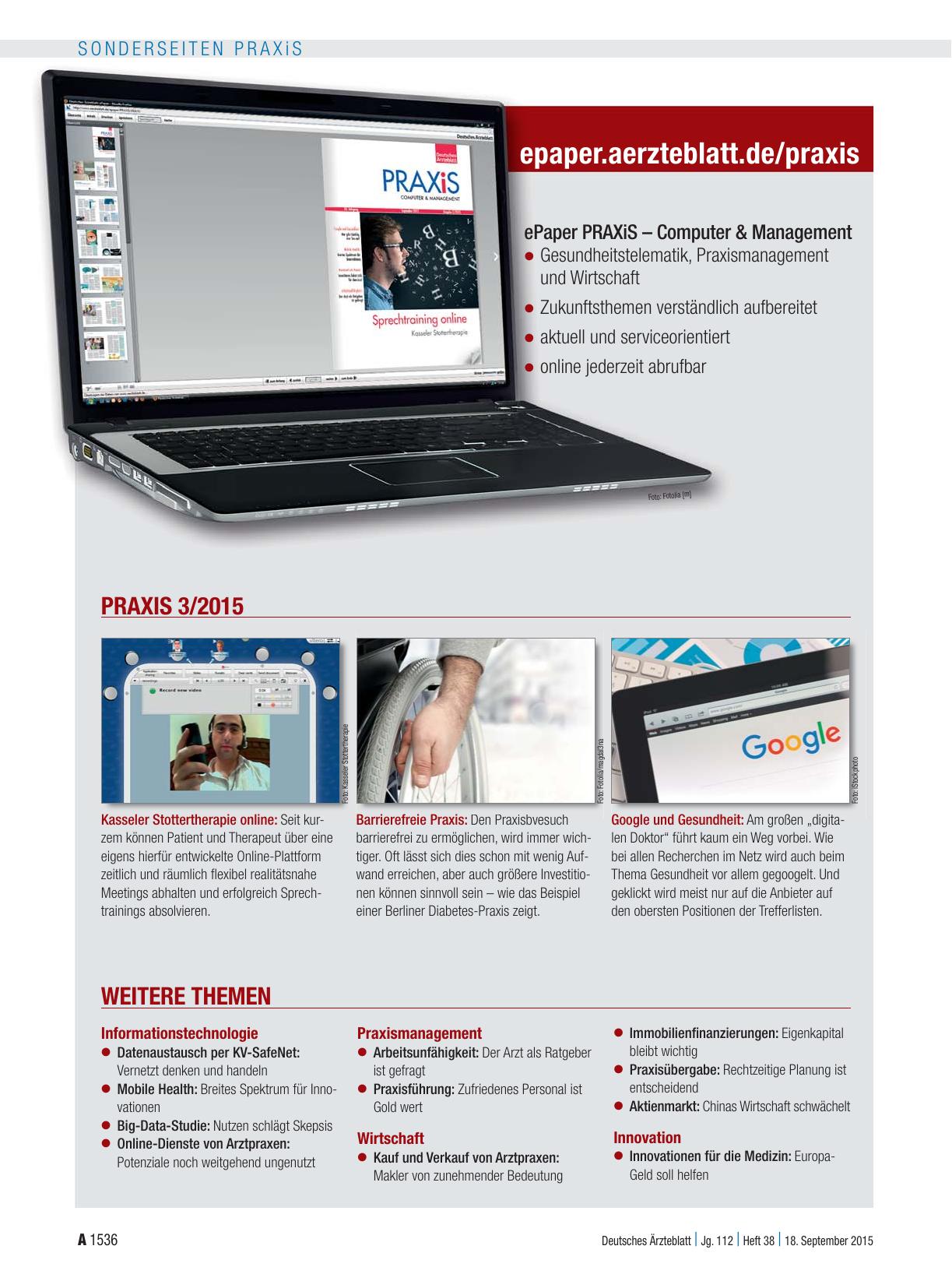 Vorschauseite 1: ePaper PRAXiS – Computer & Management