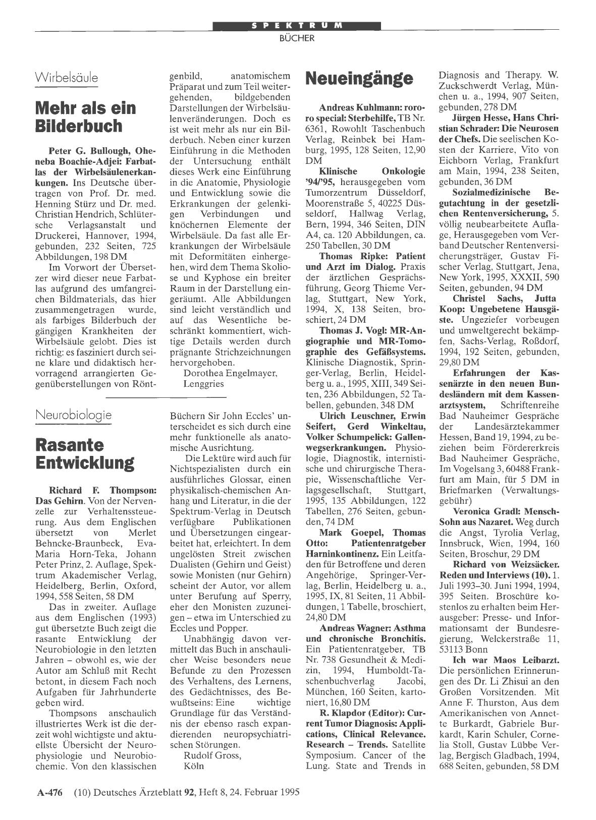 Vorschauseite 1: Neueingänge