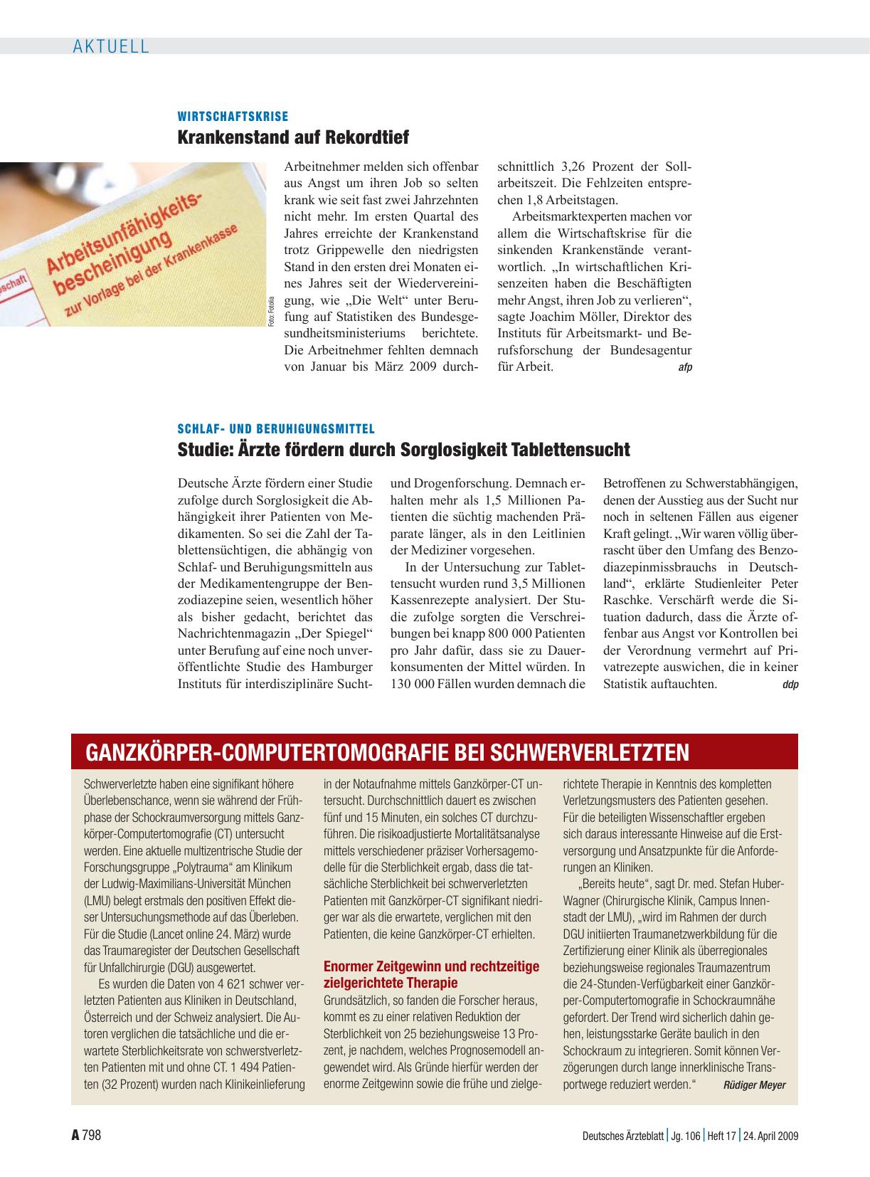 Vorschauseite 1: Ganzkörper-Computertomografie bei Schwerverletzten